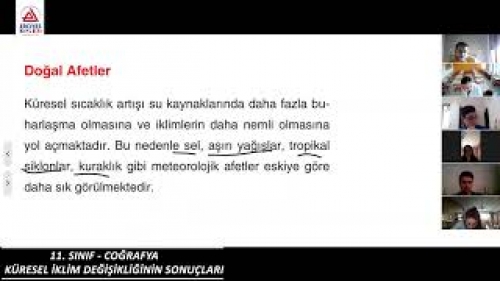 11.Sınıflar | Coğrafya| Küresel İklim Değişikliğinin Sonuçları