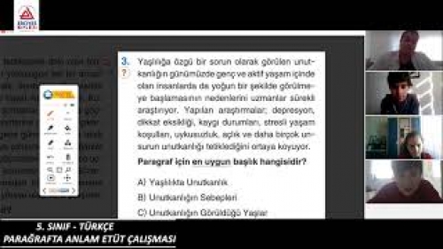 5.Sınıflar | Türkçe | Paragrafta Anlam Etüt Çalışması