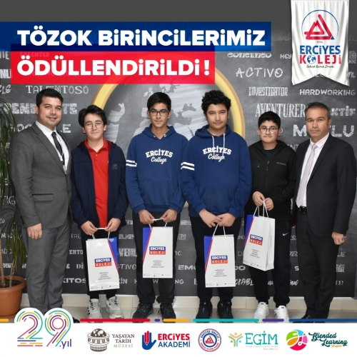 TÖZOK BİRİNCİLERİMİZ ÖDÜLLENDİRİLDİ!