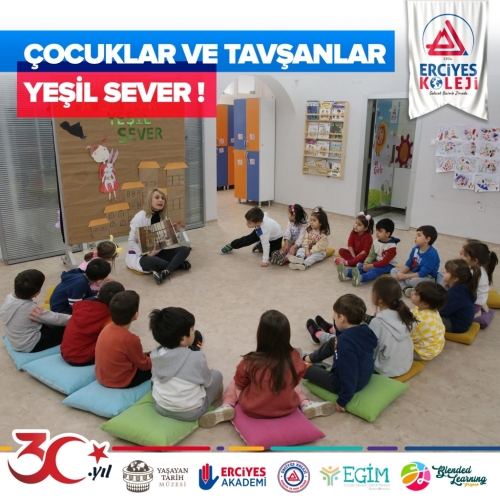 ÇOCUKLAR VE TAVŞANLAR YEŞİL SEVER!